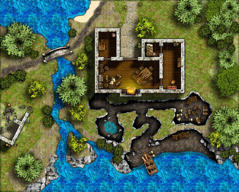 An image of a virtual tabletop battlemap generated in Campaign Cartographer 3+