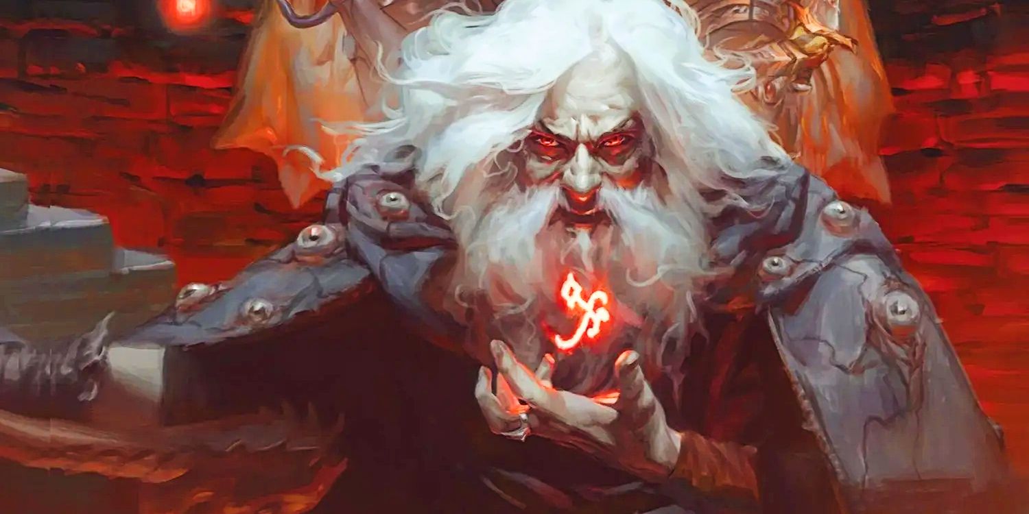 Halaster Blackcloak on the cover of Dungeon of the Mad Mage