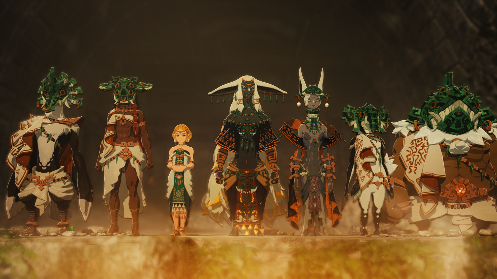 Characters from Hyrule Warriors: Age of Imprisonment stand in a line.