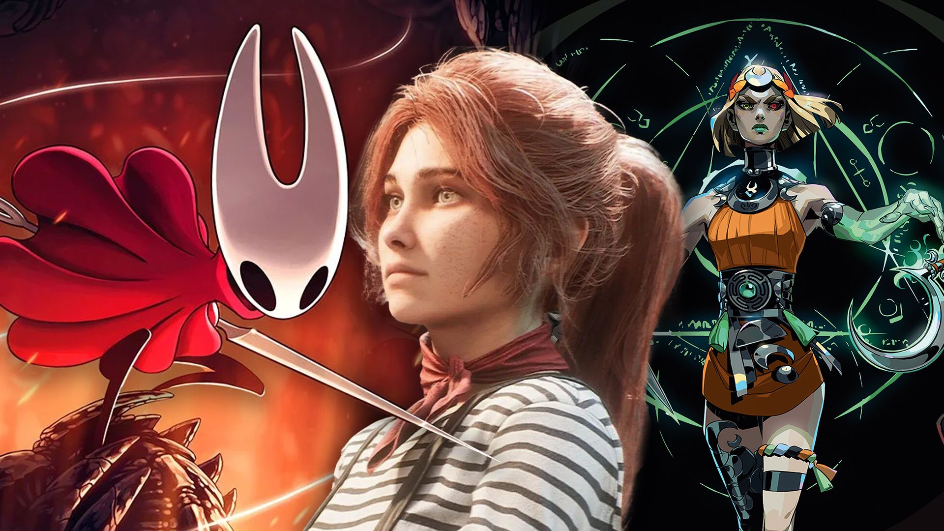 Maelle from Clair Obscur, Hornet from Silksong, and Melinoë from Hades 2