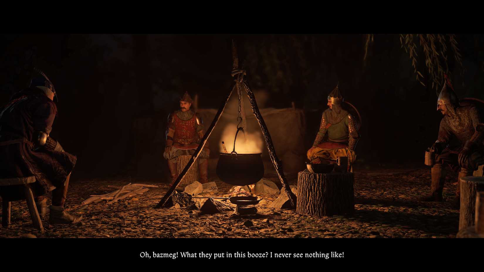 Cumans having a party in Kingdom Come: Deliverance 2.