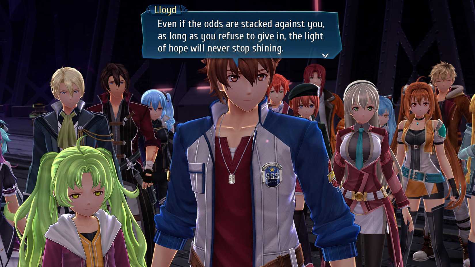 A Trails screenshot showing Lloyd Bannings giving a speech 