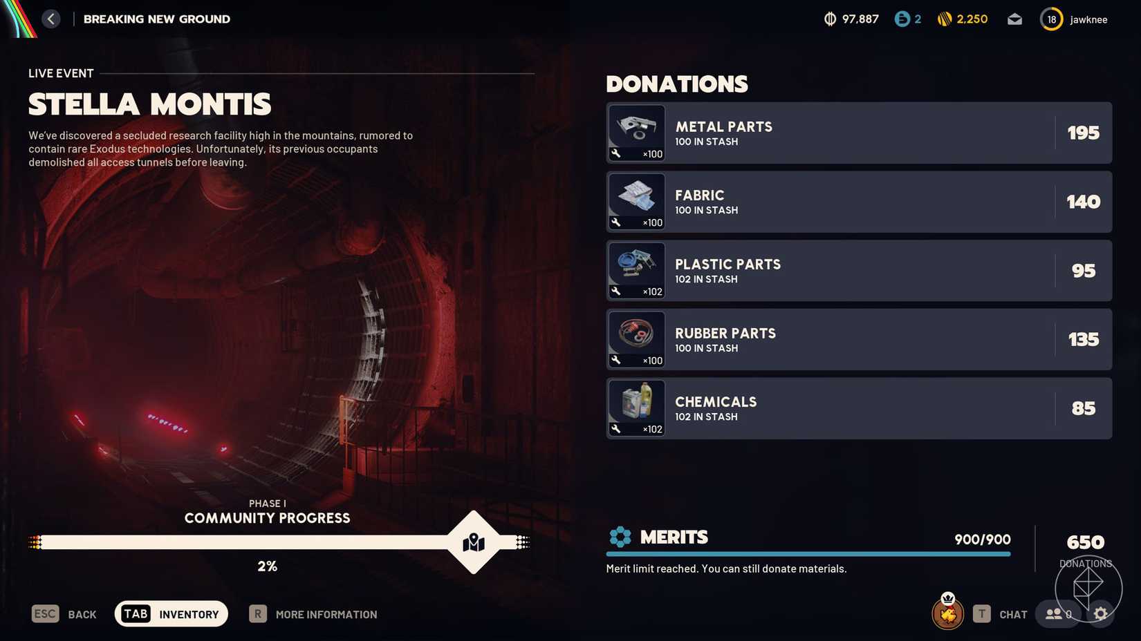The community event donation screen in Arc Raiders.
