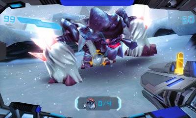 《銀河戰士：聯邦力量》中的冰怪襲擊了一名士兵。