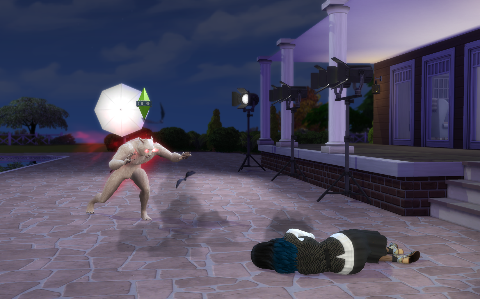 Nadja laying on the ground in defeat