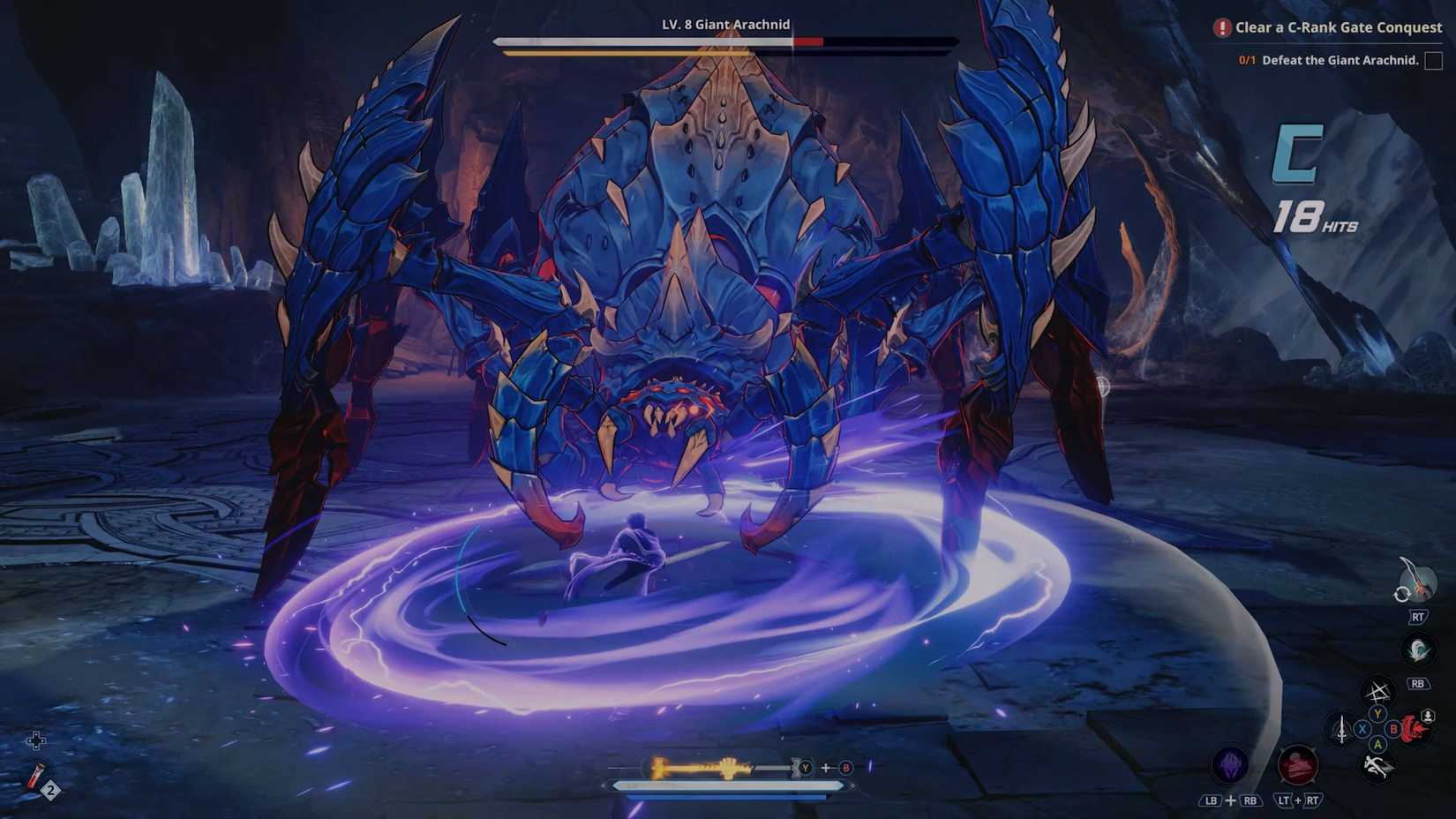 sung jinwoo battling a monster in solo leveling arise overdrive.