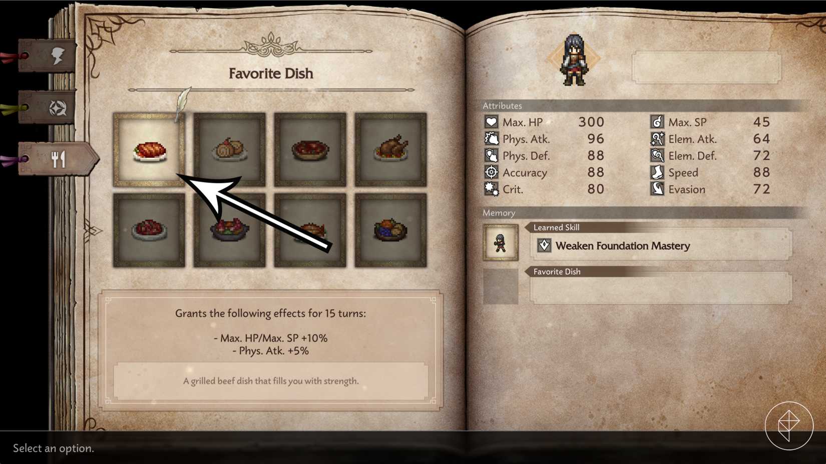 Favorite dish in Octopath Traveler 0.