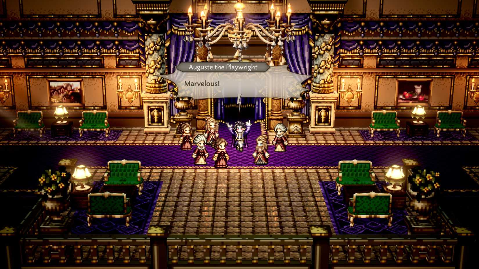 An official Octopath Traveler 0 screenshot showing one of the antagonists in the game, Auguste