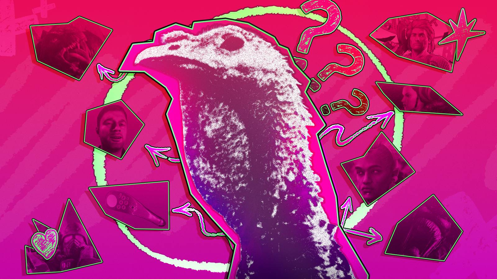 Illustration of a turkey with a stylized graphic background