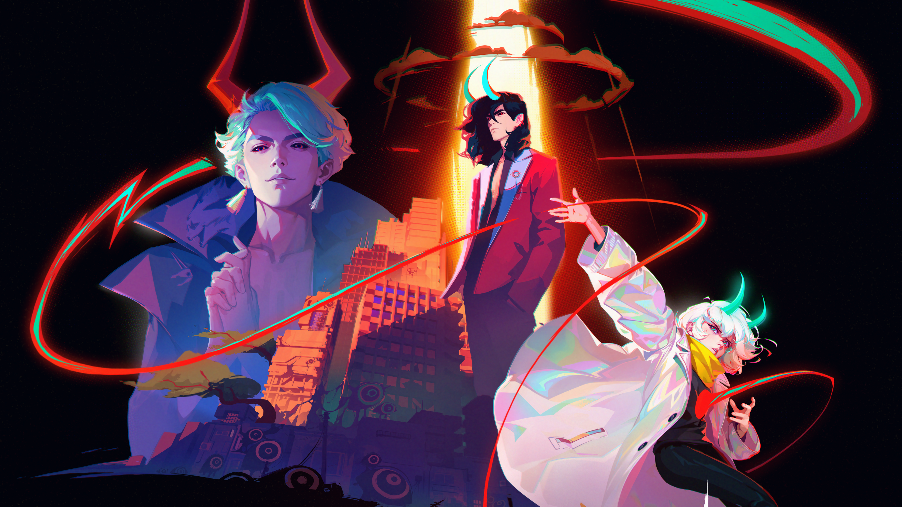 Possessor(s) Key Art showing two demons and a human teenager.