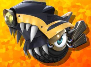 Rex Wheelie, a big ferocious-looking motorcycle in Kirby Air Riders