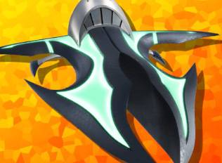 The Jet Star, a black and teal sleek machine in Kirby Air Riders