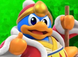 King Dedede, a regal penguin, in Kirby Air Riders