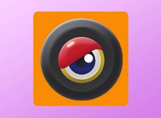 A Kirby Air Riders License Card Icon of a wheel with an eye in the middle