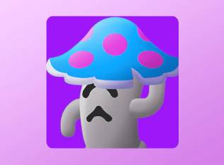 A Kirby Air Riders License Card Icon of a poison mushroom with a sad face