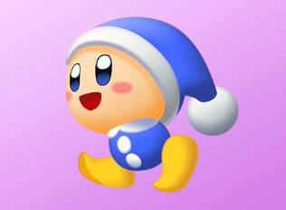 A Kirby Air Riders License Card Sticker of the bomber character