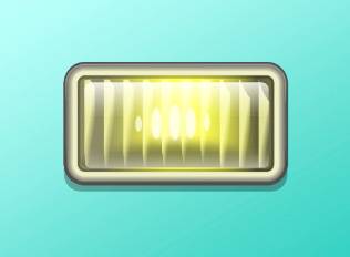 A My Machine Parts Decal of a rectangular headlight