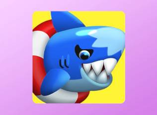 A Kirby Air Riders License Card Icon of a shark with a safety ring around it