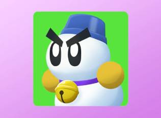 A Kirby Air Riders License Card Icon of an angry snowman
