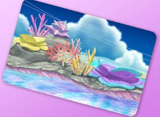 A Kirby Air Riders License Card Theme of a coral reef