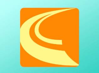 A My Machine Parts Decal of the cutter icon, an orange square with two yellow swoops.