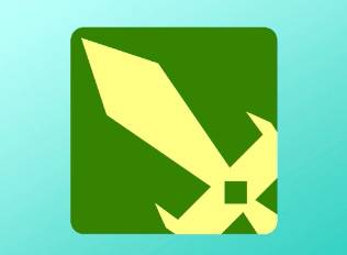 A My Machine Parts Decal of a green and yellow sword