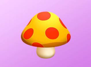 A Kirby Air Riders License Card Sticker of a orange and red toadstool