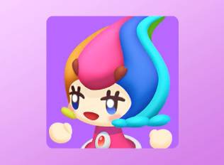 A Kirby Air Riders License Card Icon of a happy child with colorful hair