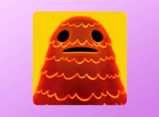 A Kirby Air Riders License Card Icon of a hill made of lava with a face on it