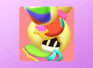 A Kirby Air Riders License Card Icon of a little colorful imp