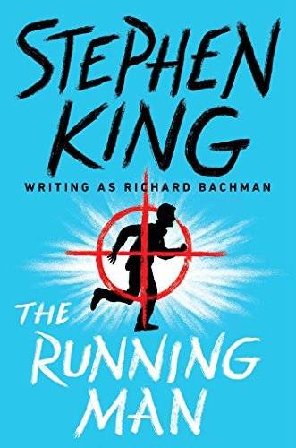 A cover for Stephen King's The Running Man, with a silhouette of a running man (how literal!) in the crosshairs of a gun