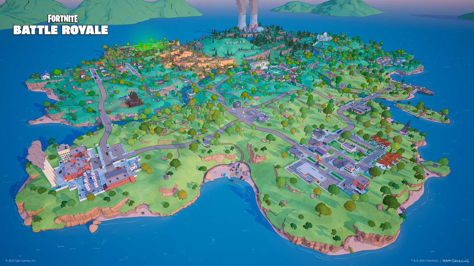Simpson Springfield Map Fortnite Simpsons mini season new map and weapon loot pool changes
