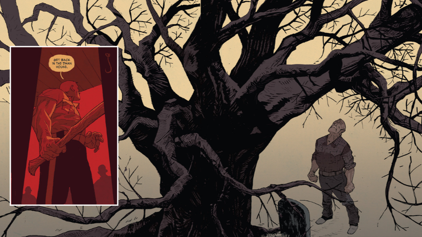 Earl at his father’s grave, art from Southern Bastards