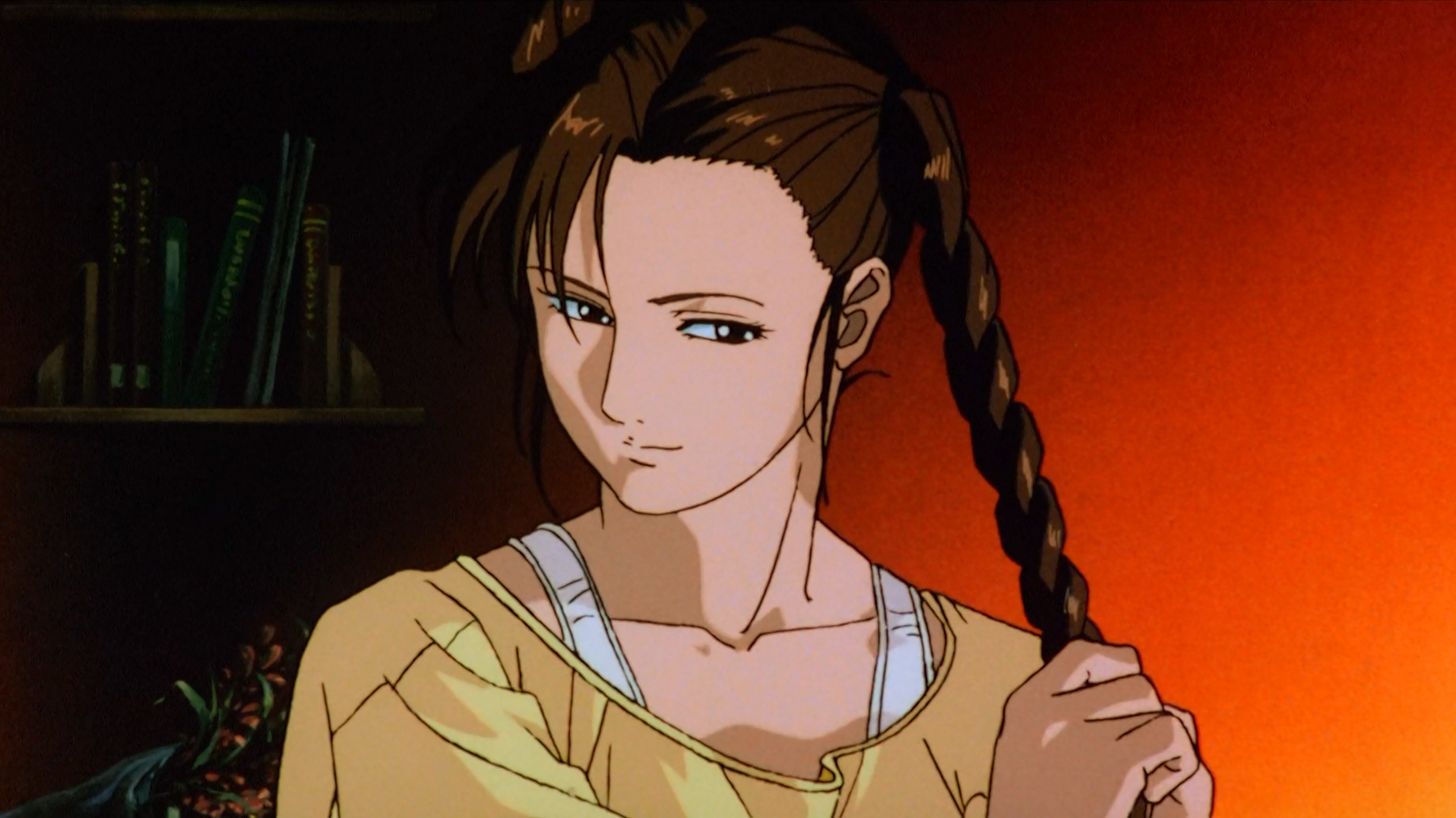 Chun-Li rolling up her hair from Street Fighter 2 The Animated Movie