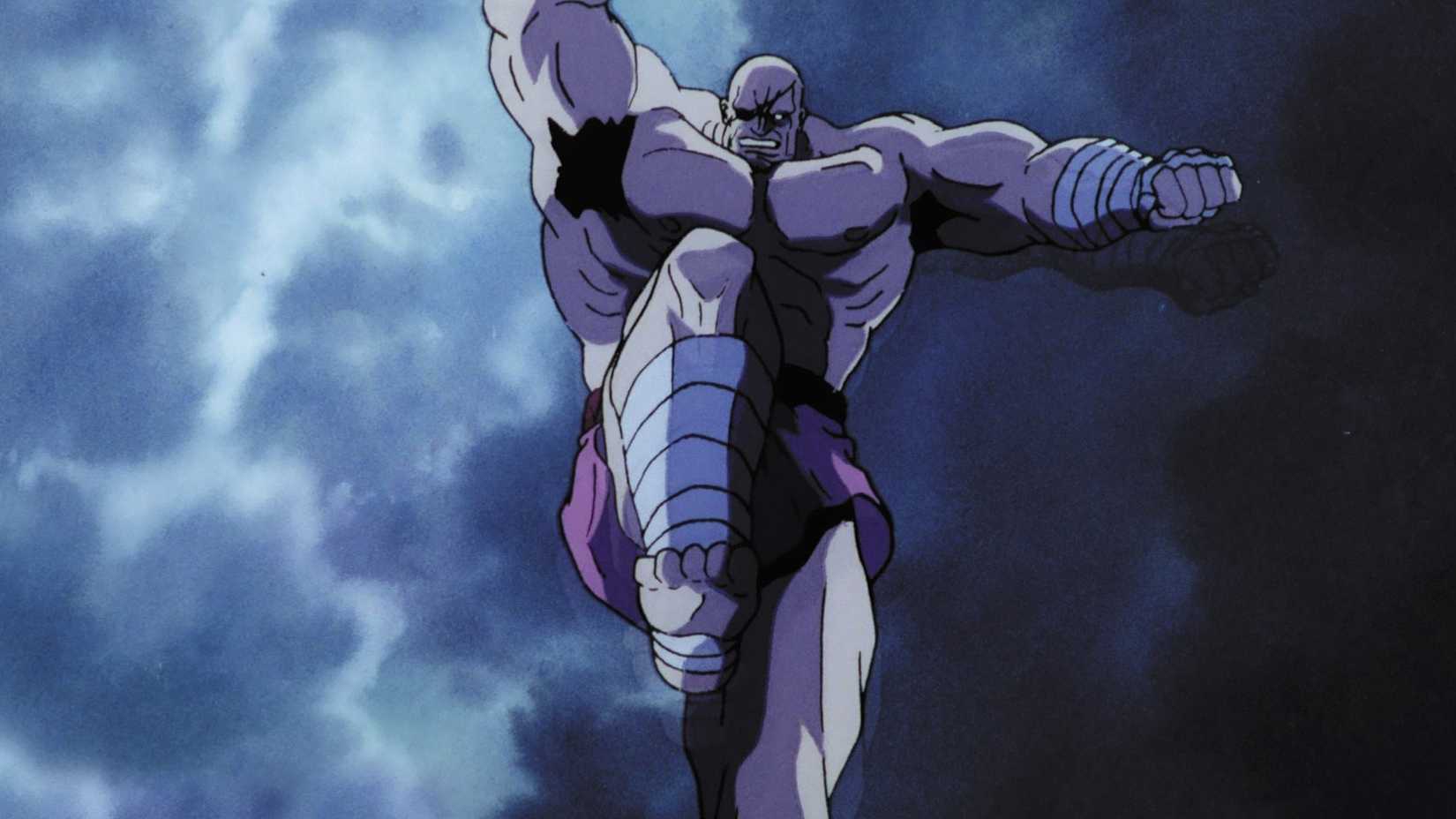 Sagat กระโดดขึ้นไปบนท้องฟ้าจาก Street Fighter 2 The Animated Movie 