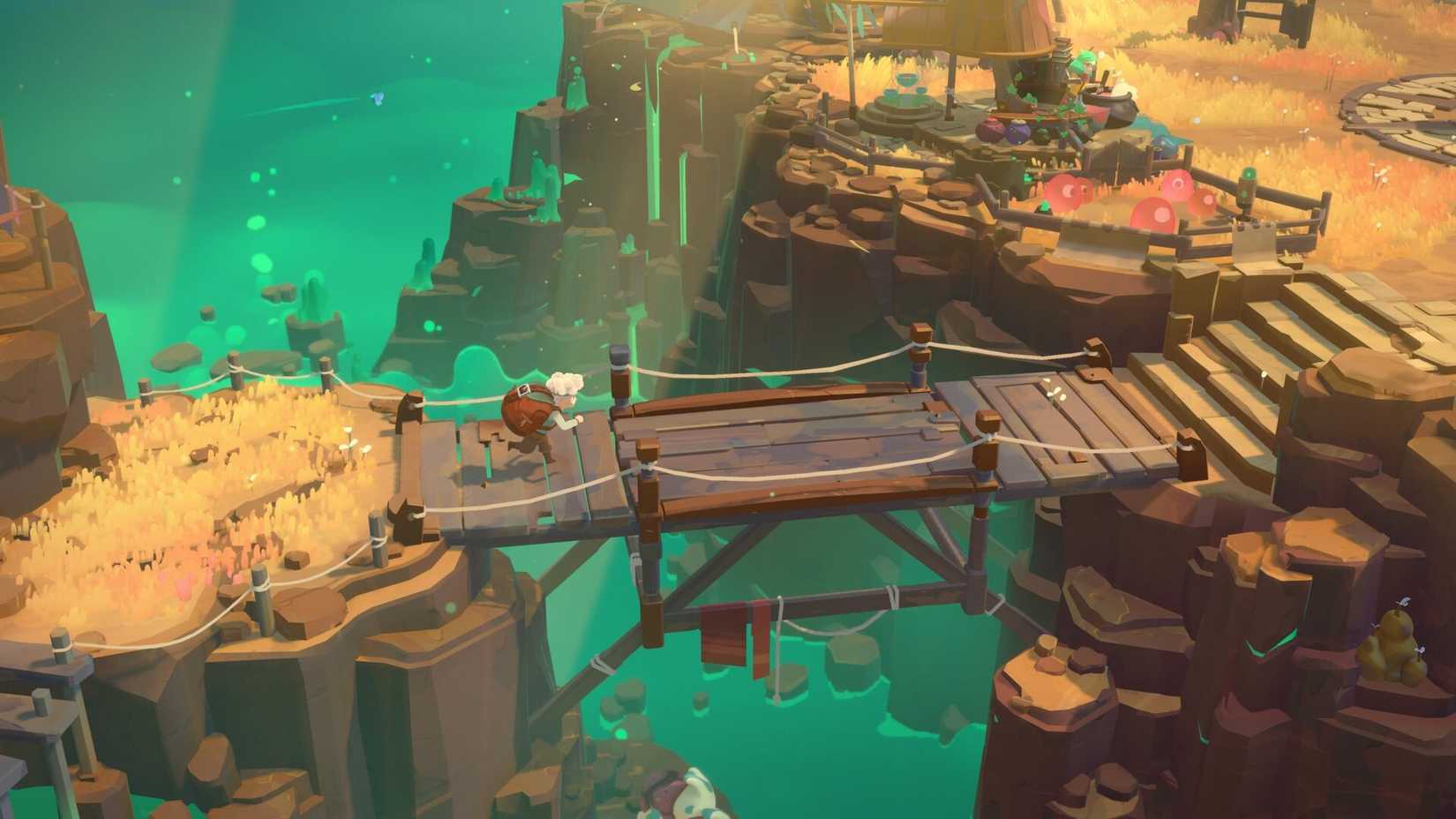 他將在《Moonlighter 2: The Endless Vault》中穿過一座工具橋。