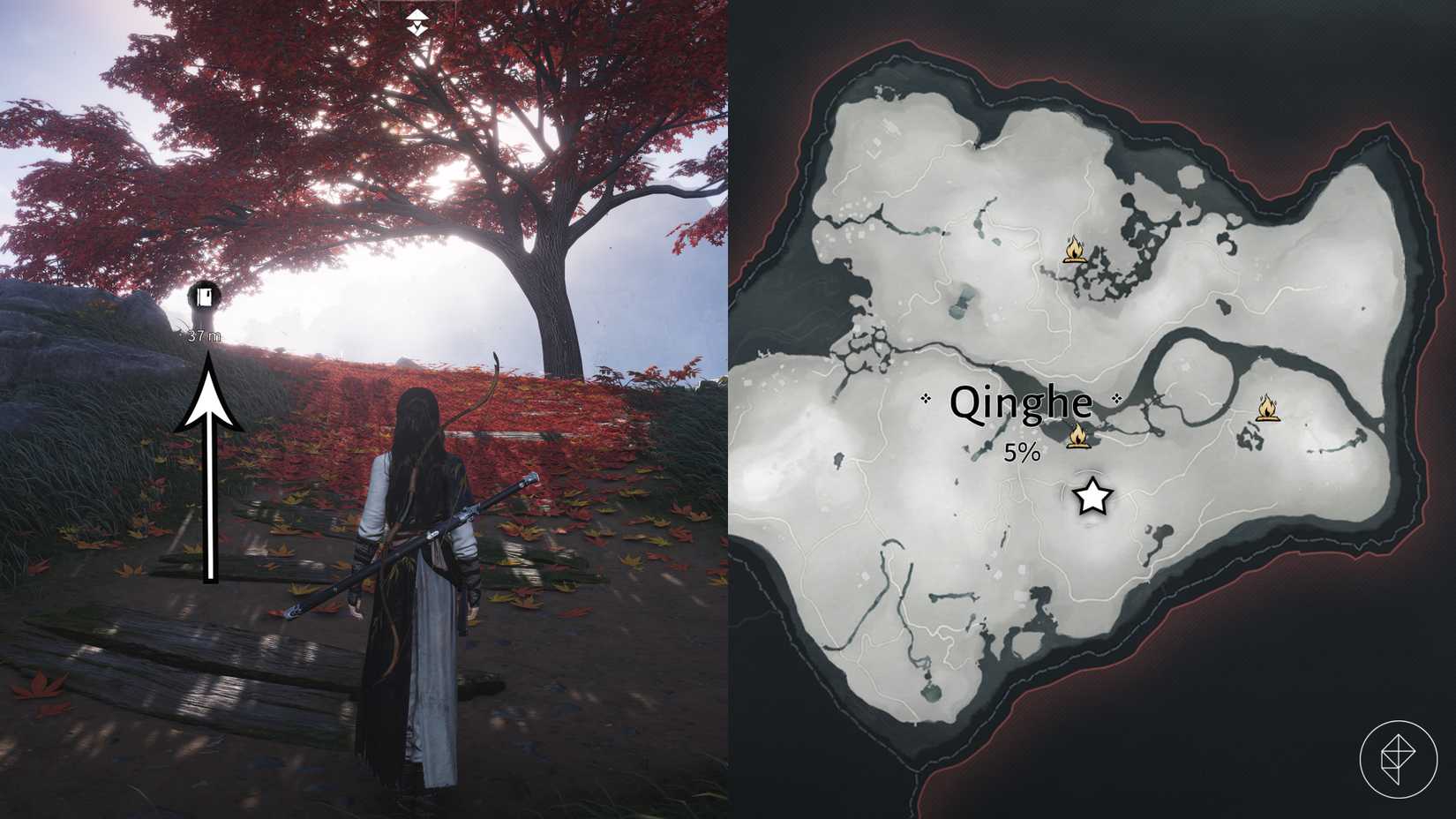 The 'Blind to the World' quest location in Where Winds Meet.