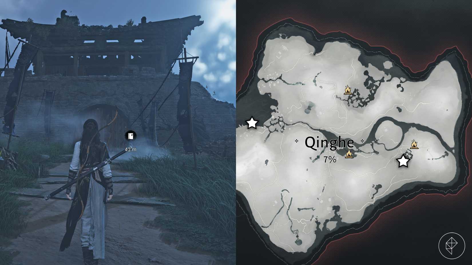 The 'Echoes of Old Battles' quest location in Where Winds Meet.