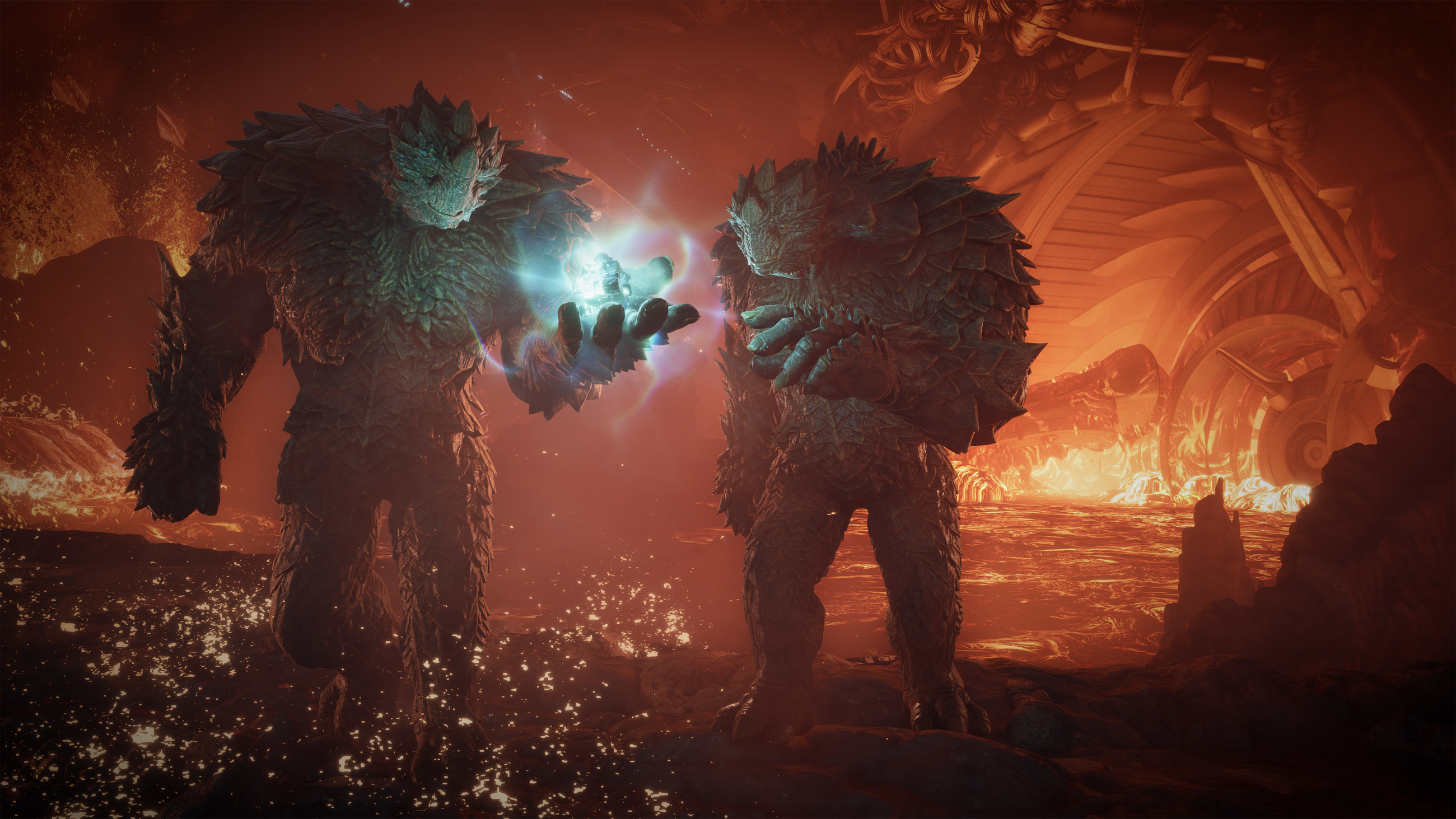 Two changelings stand next to each other in a key illustration of Exodus.