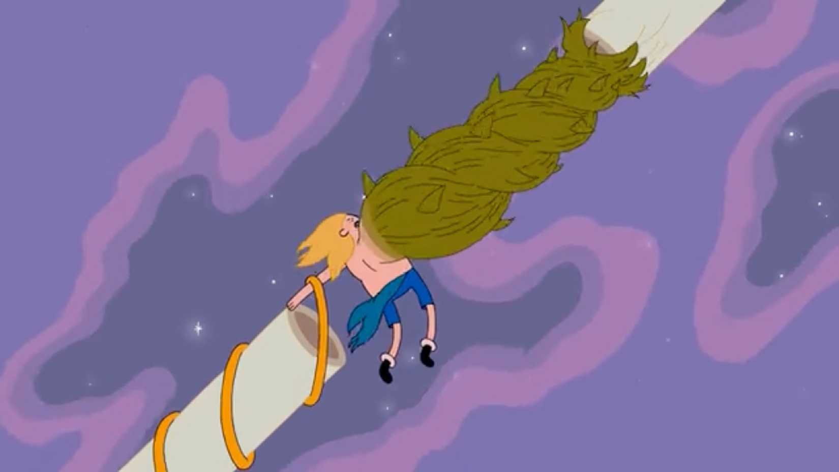 A pivotal moment in Adventure Time as the grass sword severs Finn's arm
