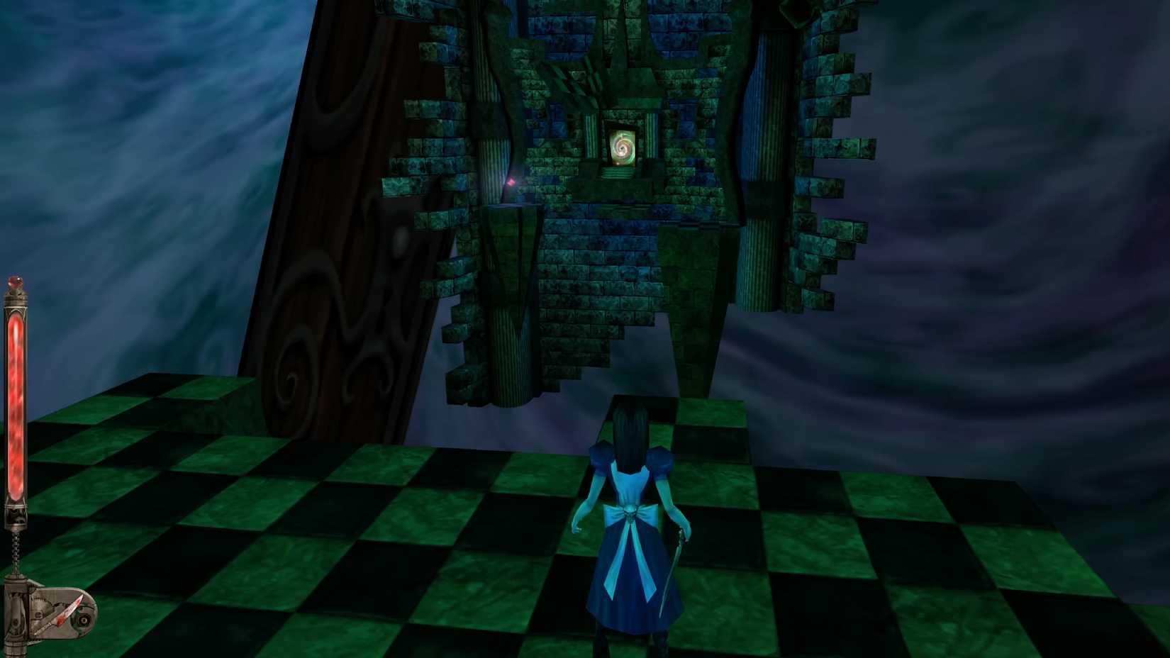These Two Dark Fairytales Need to Unravel on Modern Consoles 11 Alice stands on solid ground, though the walls have given way, revealing an infinite, swirling tempest.