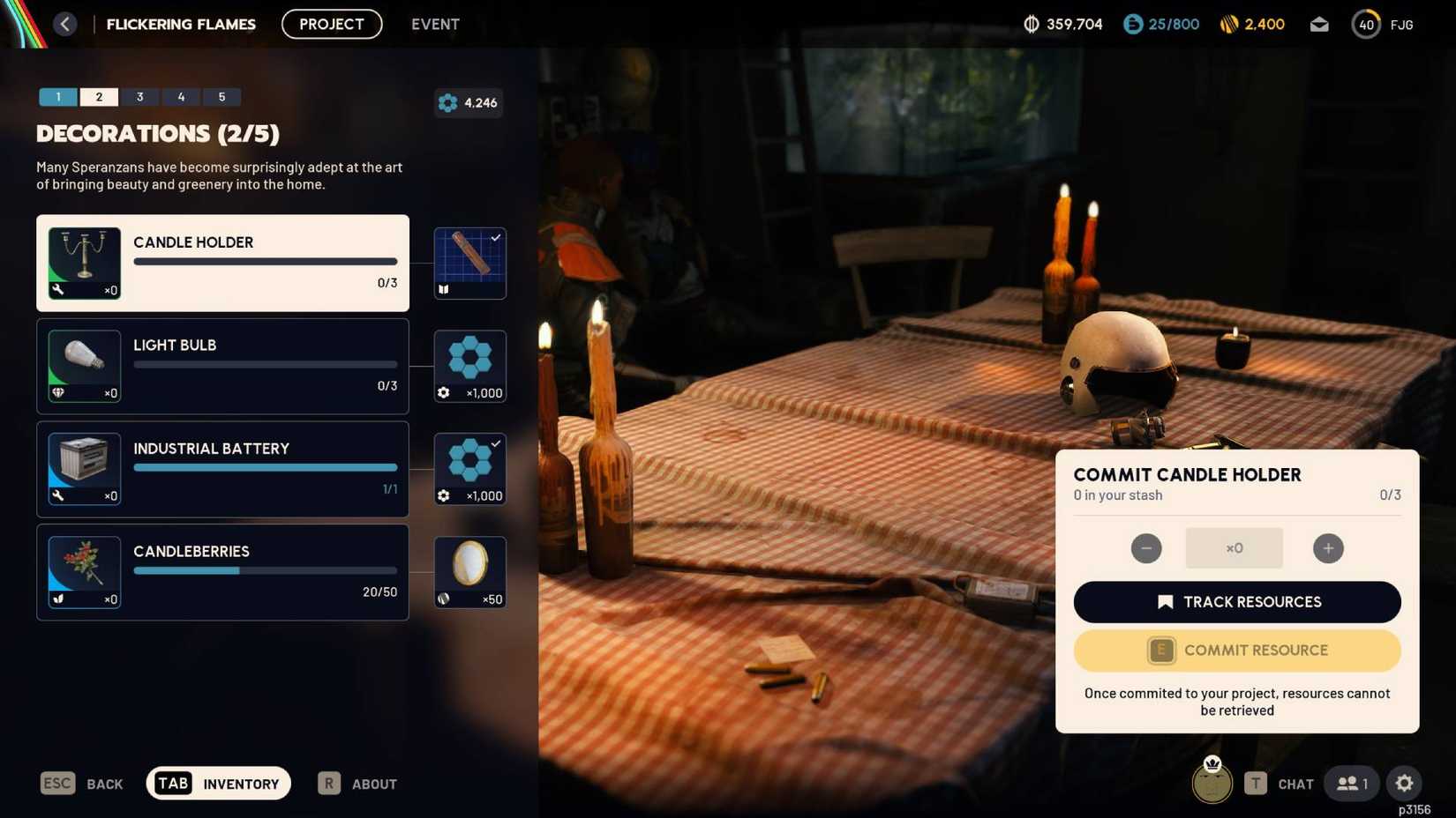 The Flickering Flames project in Arc Raiders.