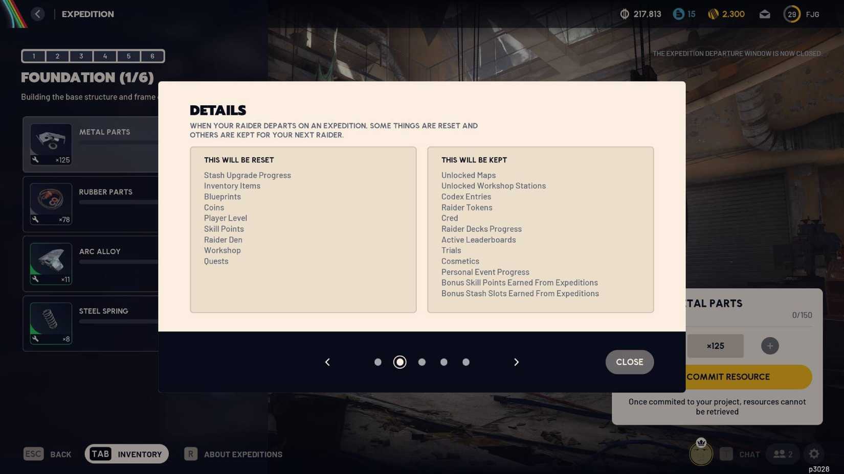 The list of everything you keep and lose on an expedition in Arc Raiders.