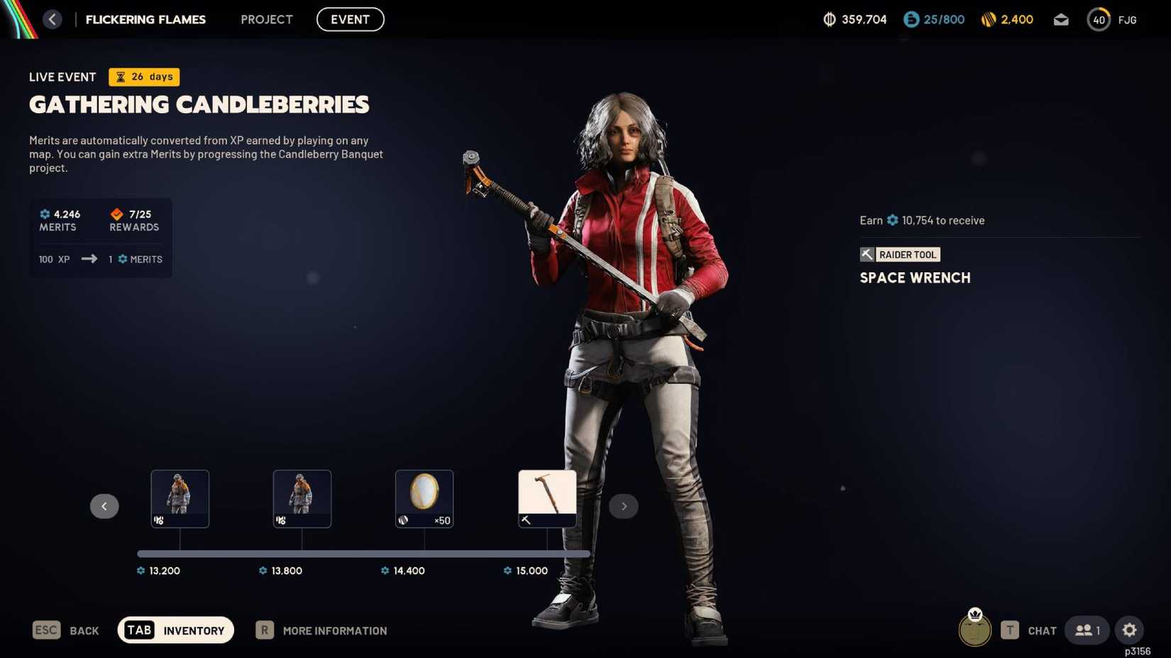 The Space Wrench final reward in the Arc Raiders Flickering Flames event.