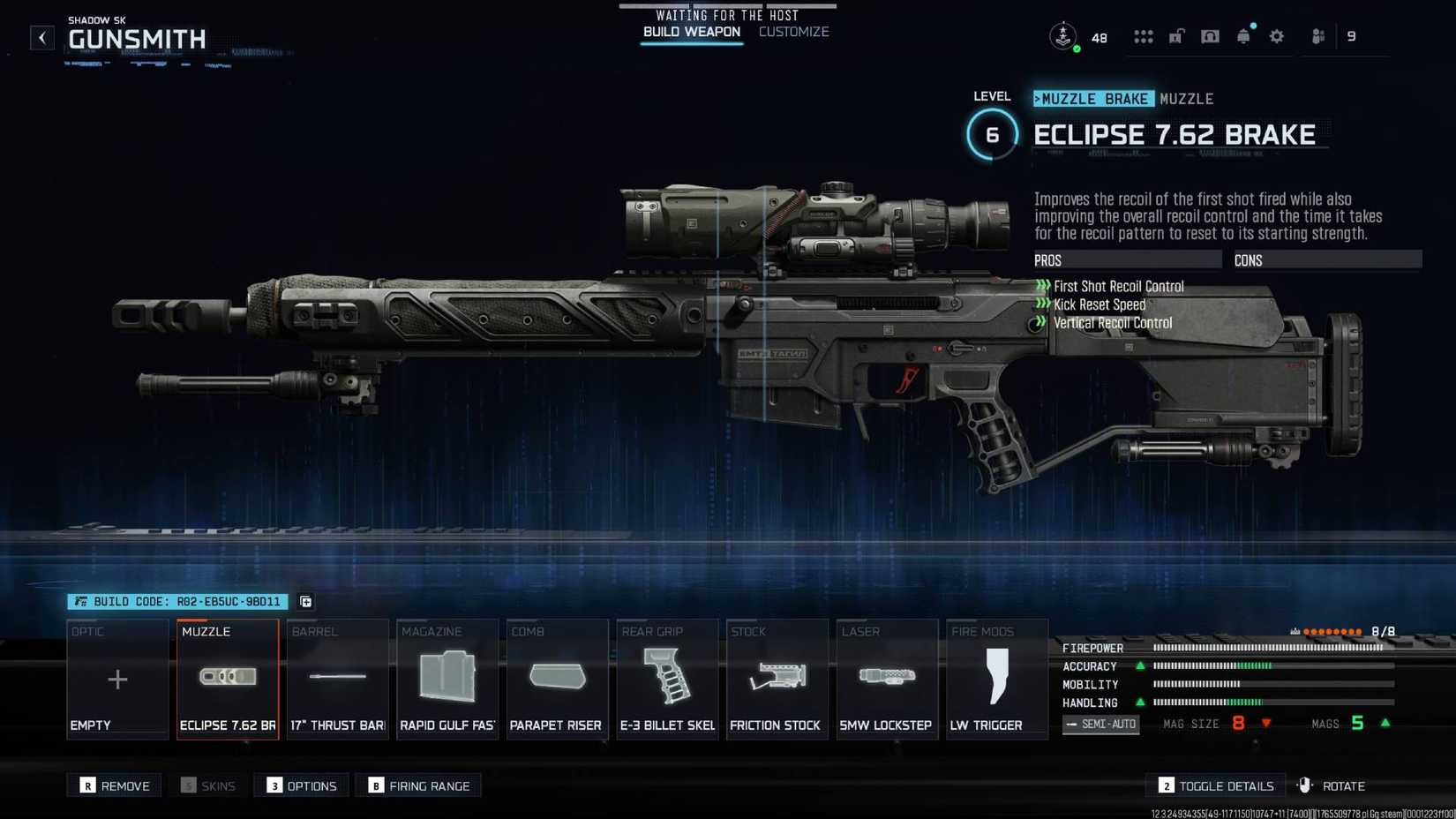 The Shadow SK in Black Ops 7 with the attachments listed in this guide.