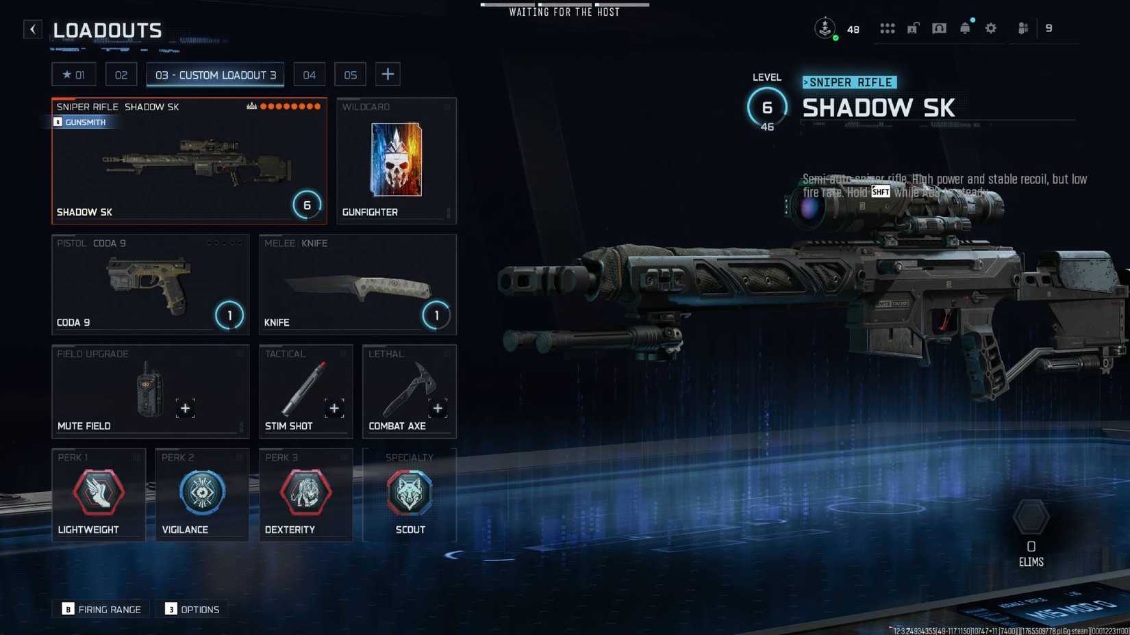 The Shadow SK in Black Ops 7 with the class listed in this guide.