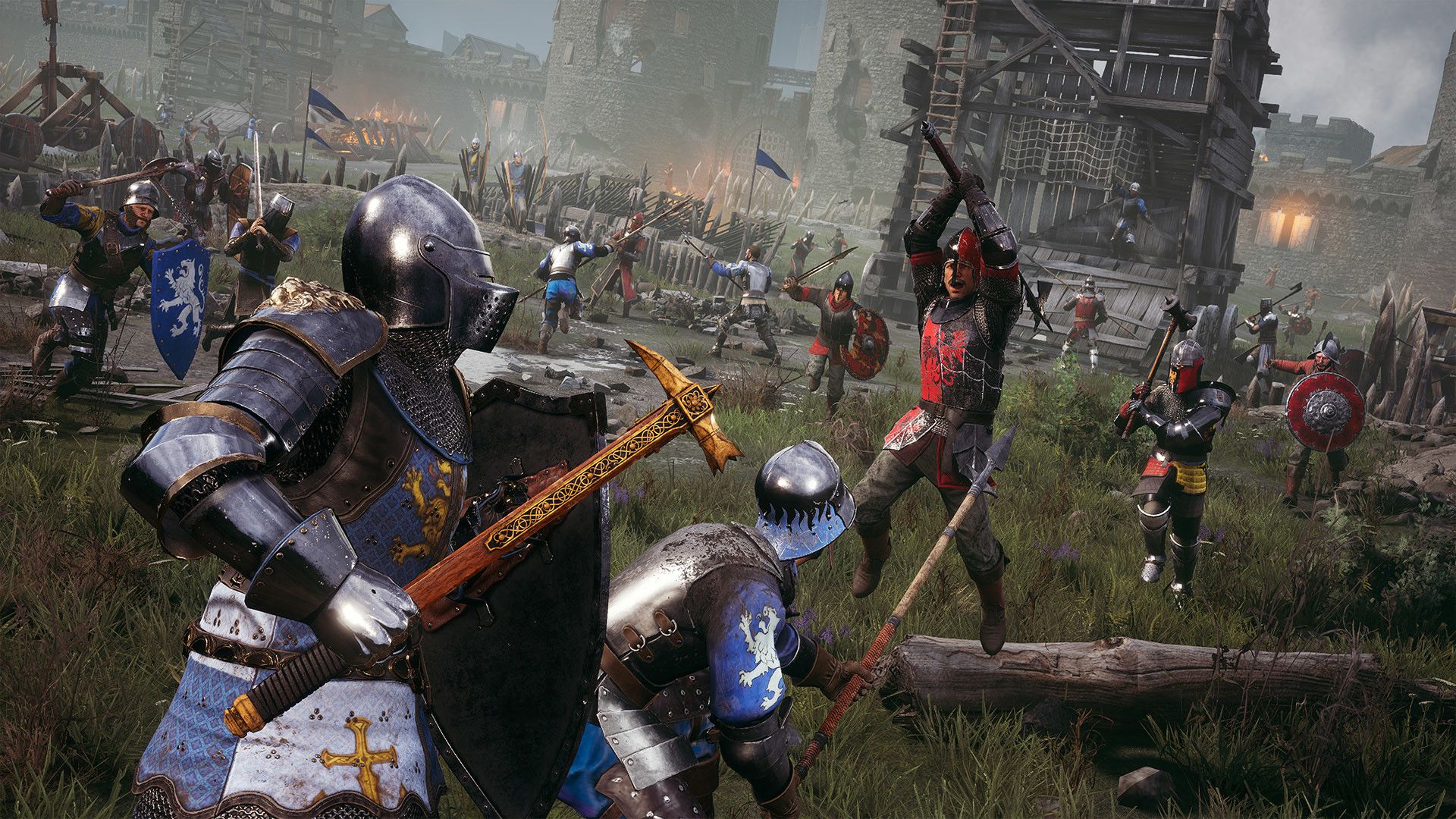 Knights engage in combat in Chivalry 2