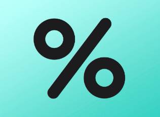 A decal of a percentage symbol