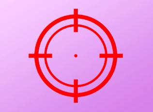 A sticker of a red target crosshair