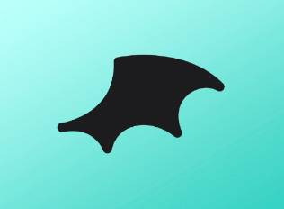 A decal of a bat wing